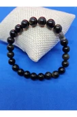 GÜMÜŞTEL EL SANATLARI Sertifikalı Doğal Taş Obsidyen Taşı Bileklik - 1