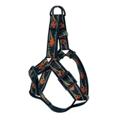 Köpek Göğüs Tasma Seti Reflektörlü Alev Desenli 120 cm-48 cm-70 cm Siyah thumbnail 2