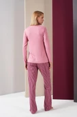 Pjs 26008 With Love Always Kadın Patlı Çizgili Uzun Kollu Pijama Takım - 6