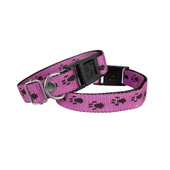 Markapet Köpek Tasması Patili Dokuma 2 cm - Min: 30 cm - Max: 50 cm Koyu Pembe - 1