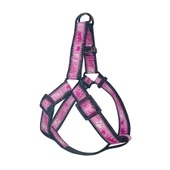 Köpek Göğüs Tasma Seti Reflektörlü Taç Desenli 120 cm-50 cm-70 cm Pembe thumbnail 2