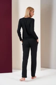 Pjs 26037 Kadın Gorgeous Patlı Biyeli Uzun Kol Pijama Takım - 5