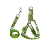 Köpek Göğüs Tasma Seti Köpek Desenli 120 cm-34 cm-47 cm Yeşil thumbnail 1