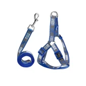 Köpek Göğüs Tasma Seti Köpek Desenli 120 cm-34 cm-47 cm Koyu Mavi thumbnail 1