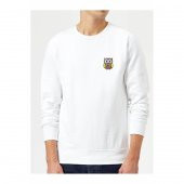 Baykuş Sevimli Baykuş Yeşil Ve Beyaz Gömlekli Göğüs Baskılı Beyaz Erkek Örme Sweatshirt Uzun kol - 1