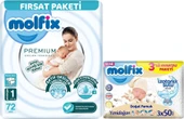 Molfix Premium Bebek Bezi Beden:1 (2-5KG) Yeni Doğan 72 Adet Fırsat Pk + 3 Adet Islak Mendil - 1