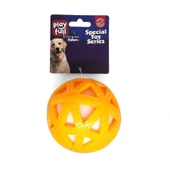 Playfull Işıklı Üçgen Desenli Plastik Top Köpek Oyuncağı 7,5 Cm Sarı - 1