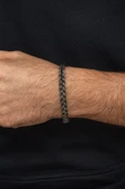 Örgü Hasır Model 925 Gümüş Bileklik Künye - 5