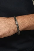 Örgü Hasır Model 925 Gümüş Bileklik Künye - 3