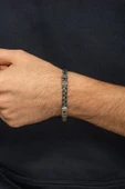 Örgü Hasır Model 925 Gümüş Bileklik Künye - 2