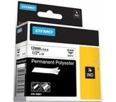 Dymo 18483 Rhinopro Polyester Şerit (12Mmx5,5Mt) Beyaz-Siyah - 1