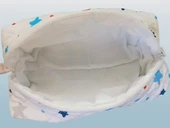 Yıldız Desen Pamuklu Kumaş Makyaj Çantası 22 x 10 x 8cm SYG-YLDZ02 thumbnail 3