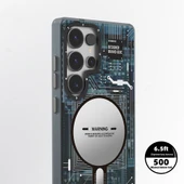Galaxy S25 Ultra Kılıf M-safe Şarj Özellikli YoungKit Technology Serisi Kapak - 6