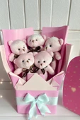 Sole Sevgiliye Özel Pembe Konsept Romantik Peluş Ayıcık Buketi thumbnail 1