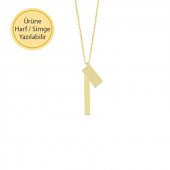 14k Altın İsimli İkili Çubuk Kolye thumbnail 2