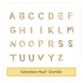 14k Altın Çift Sıra Zincir Harf Kolye thumbnail 3