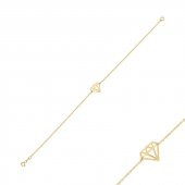 14k Altın Diamond Figürlü Bileklik - 1