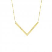 14k Altın V model Geometrik Kolye thumbnail 2