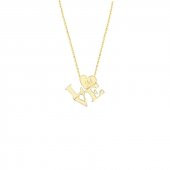 14k Altın Love Kalp Kolye thumbnail 2