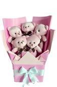 Sole Sevgiliye Özel Pembe Konsept Romantik Peluş Ayıcık Buketi thumbnail 3