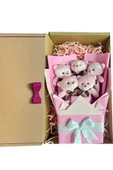 Sole Sevgiliye Özel Pembe Konsept Romantik Peluş Ayıcık Buketi thumbnail 5