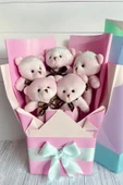 Sole Sevgiliye Özel Pembe Konsept Romantik Peluş Ayıcık Buketi thumbnail 4