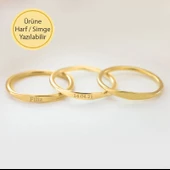 14k Altın Plaka Bar Eklem Yüzük thumbnail 1