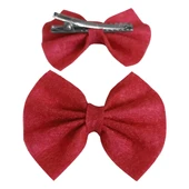Keçe Papyonlu Kedi Köpek Tokası 4.5-5.5 cm Kırmızı ( 2 Adet ) - 1