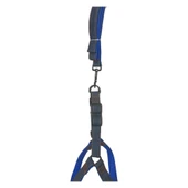 Köpek Göğüs Tasma Seti Dokuma 3.5 cm*70-90 cm Mavi Kot thumbnail 6