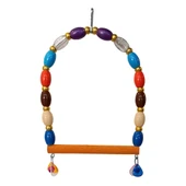 Renkli Boncuklu Ve Çanlı Muhabbet Kuşu Salıncağı 11-13.5 cm Renkli - 1