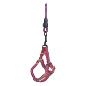 Köpek Göğüs Tasma Seti Dalga Desenli 2 cm*40-58 cm Mor-Pembe - 8