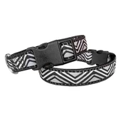 Doggie Dalga Desenli Dokuma Köpek Boyun Tasması 1,5 cm x 27-40 cm Siyah - 1