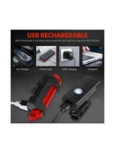 Forte Gt Bisiklet Işığı USB Şarjlı LED Ön Arka Set Xbyc 6116 - 1