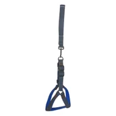 Köpek Göğüs Tasma Seti Dokuma 3.5 cm*70-90 cm Mavi Kot thumbnail 1