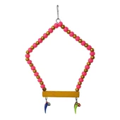 Beşgen Çanlı Muhabbet Kuşu Salıncağı 7-14 cm Renkli - 1