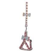 Köpek Göğüs Tasma Seti Ekose Desenli Papyonlu 1.5 cm*35-48 cm Kırmızı thumbnail 5