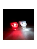 Larimar Silikon LED Bisiklet Lambası 2'li Fener Ön ve Arka Stop Işık Aydınlatma Seti - Silikon Kurbağa Başı - 1