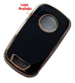 Opel Astra J Insignia Chevrolet Cruze Uyumlu Nano Kumanda Anahtar Kılıfı Oto Anahtarlık Siyah Gold thumbnail 3