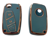 Linea Fiorino Nemo Bipper Uyumlu Nano Silikon Kumanda Anahtar Kılıfı Oto Anahtarlık Gri Gold thumbnail 4