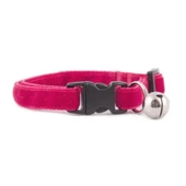 Markapet Kedi Boyun Tasması Kadife Dokulu Çanlı 1*30 cm Fuşya - 1