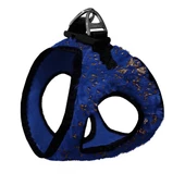 Üç Kilitli Simli Peluş Kedi Köpek Göğüs Tasması 24-28 cm XX-Small Lacivert - 1