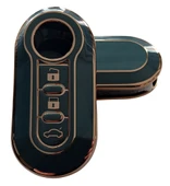 Doblo Ducato Boxer Jumper Uyumlu Nano Silikon Kumanda Anahtar Kılıfı Oto Anahtarlık Gri Gold thumbnail 1