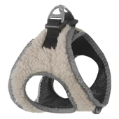 Üç Kilitli Kürklü Kedi Köpek Göğüs Tasması 24-28 cm XX-Small Krem thumbnail 1