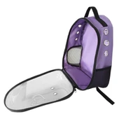 Kalpli Patili Astronot Şeffaf Taşıma Sırt Çantası Lila 24x32x42 cm - 6