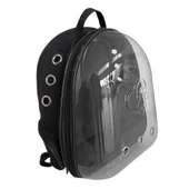 Kalpli Patili Astronot Şeffaf Taşıma Sırt Çantası Siyah 24x32x42 cm - 3