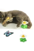 Markapet Hareketli Pilli Dönen Kelebek Kedi Oyuncağı 6 cm - 1