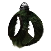 Üç Kilitli Peluş Kedi Köpek Göğüs Tasması 32-40 cm Medium Yeşil - 1