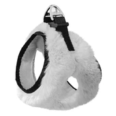 Üç Kilitli Peluş Kedi Köpek Göğüs Tasması 20-24 cm XXX-Small Beyaz - 1