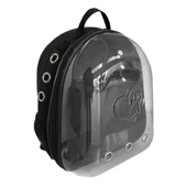 Kalpli Patili Astronot Şeffaf Taşıma Sırt Çantası Siyah 24x32x42 cm - 1