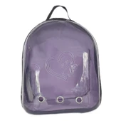 Kalpli Patili Astronot Şeffaf Taşıma Sırt Çantası Lila 24x32x42 cm - 8